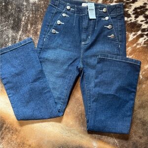 LOFT Women's Dark Blue Flare Jeans